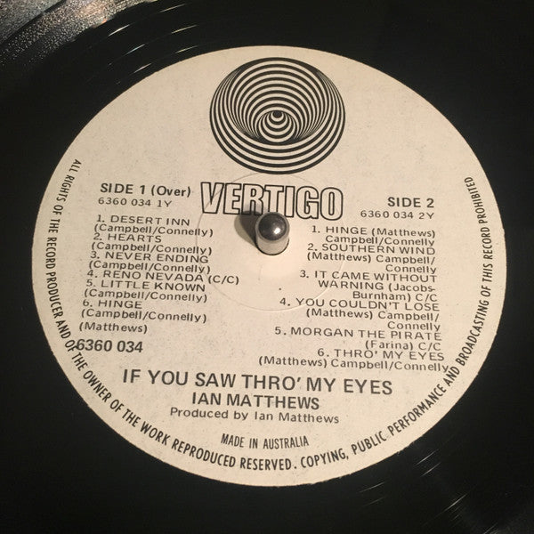 Iain Matthews : If You Saw Thro' My Eyes (LP, Album, Gat)