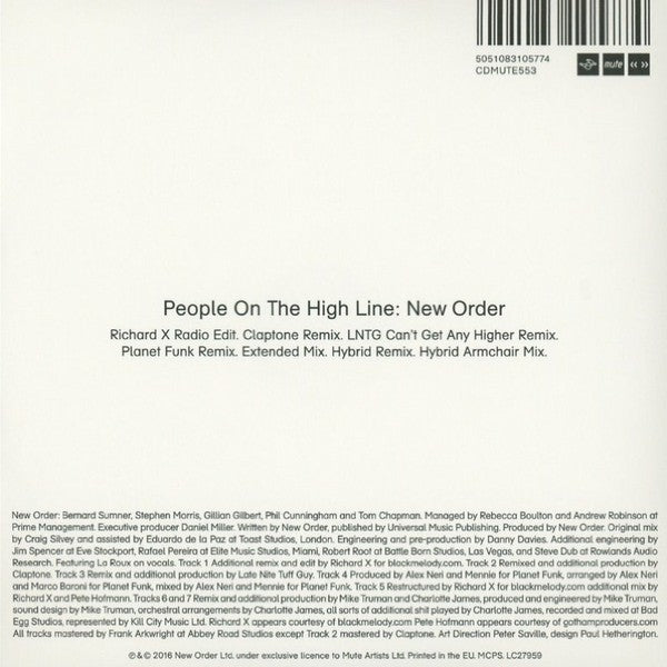 New Order : People On The High Line (CD, Single)