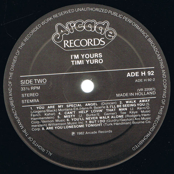 Timi Yuro : I'm Yours (LP, Album)