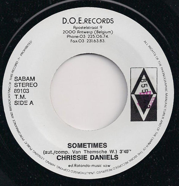 Chrissie Daniels : Sometimes (7", Single)