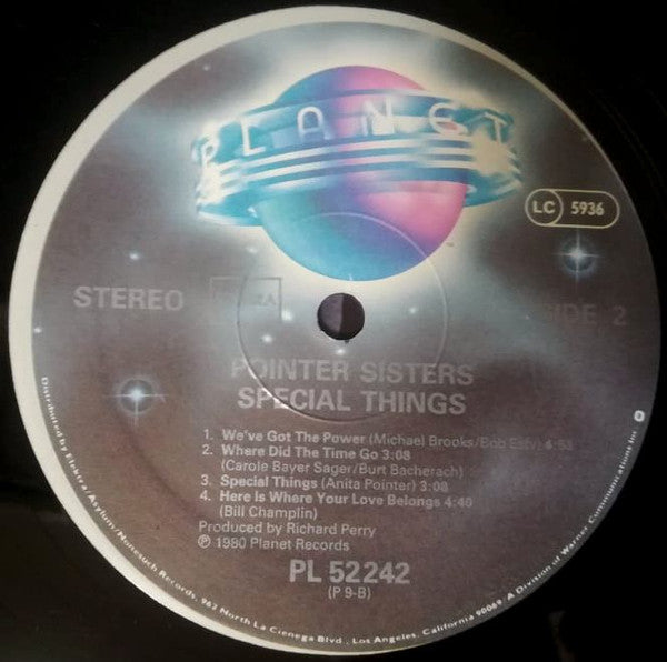 Pointer Sisters : Special Things (LP, Album)