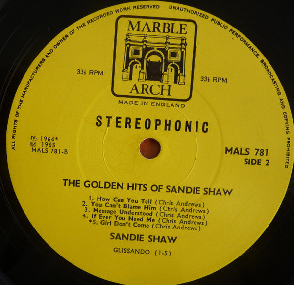 Sandie Shaw : The Golden Hits Of (LP, Comp)