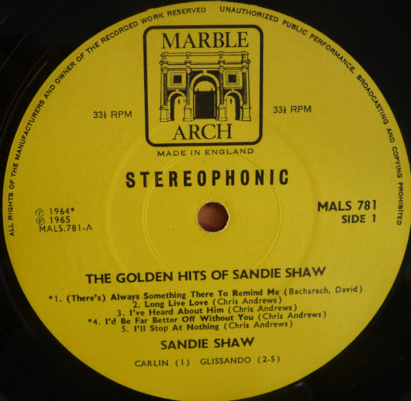 Sandie Shaw : The Golden Hits Of (LP, Comp)