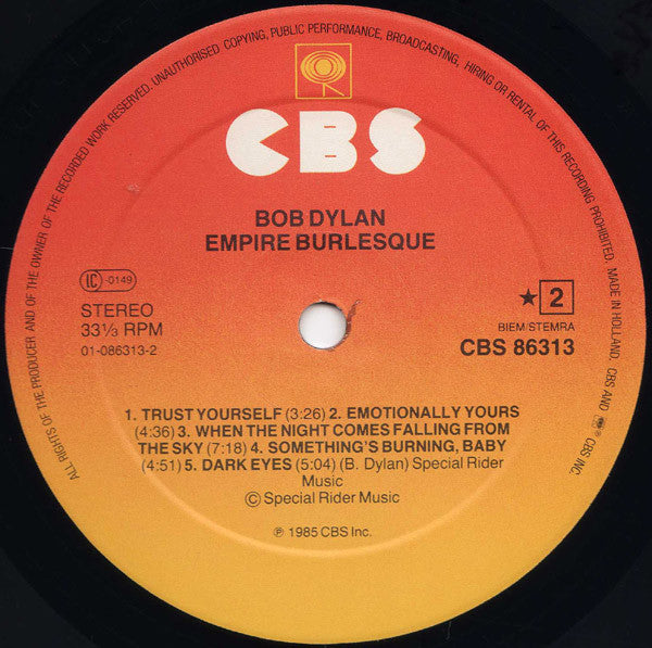 Bob Dylan : Empire Burlesque (LP, Album)