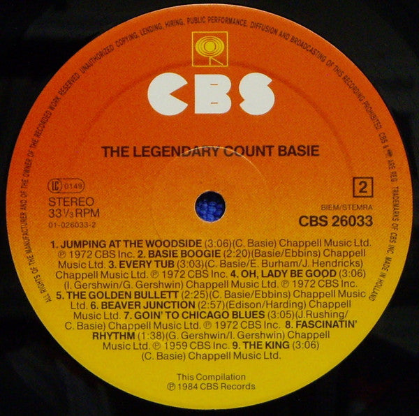 Count Basie : The Legendary Count Basie (LP, Comp)