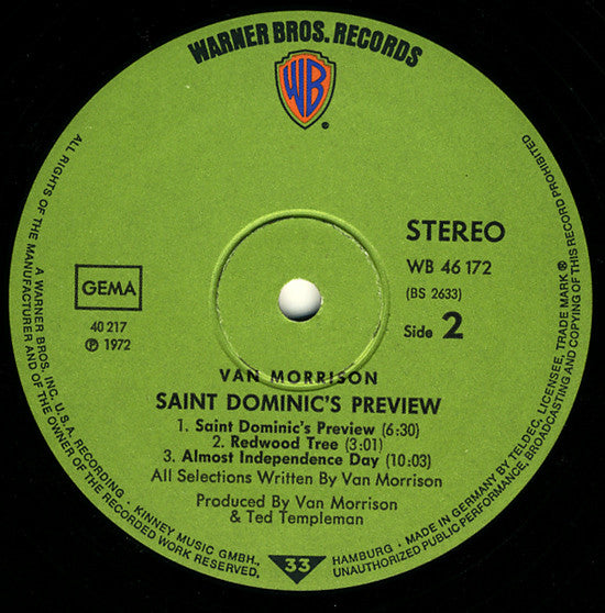 Van Morrison - Saint Dominic's Preview (LP Tweedehands) - Discords.nl