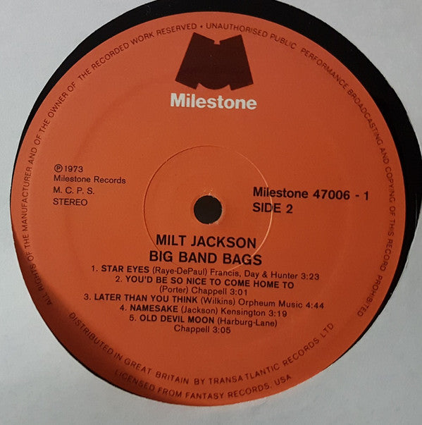 Milt Jackson - Big Band Bags (LP Tweedehands) - Discords.nl