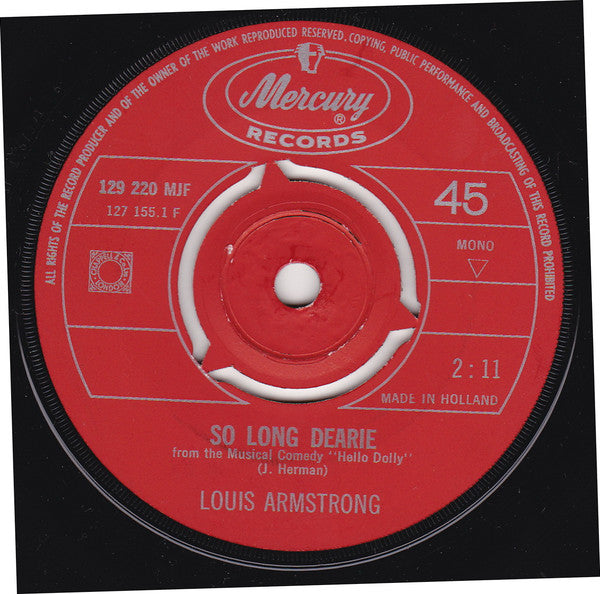 Louis Armstrong : So Long Dearie (7", Single)