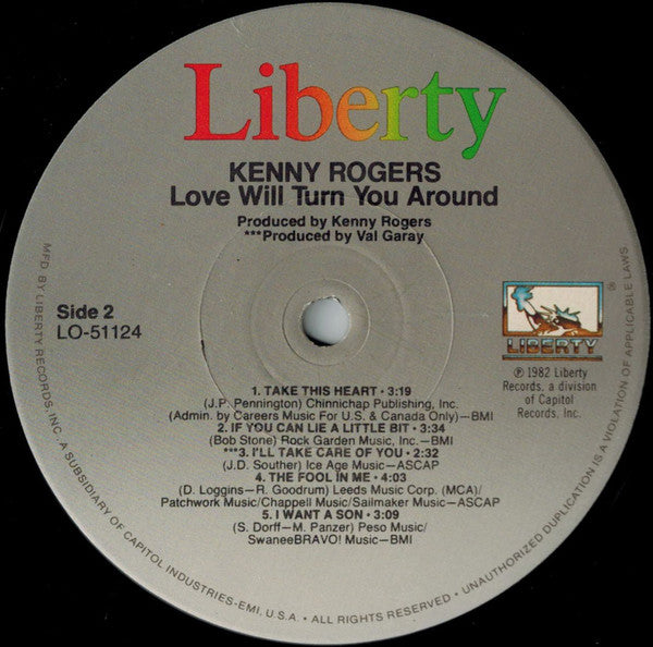 Kenny Rogers : Love Will Turn You Around (LP, Album, Los)