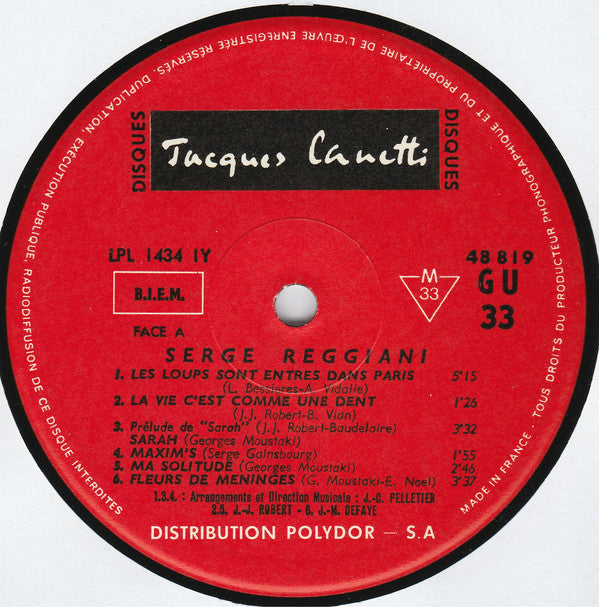 Serge Reggiani : Album N° 2 - Bobino (LP, Album, Mono, Sin)