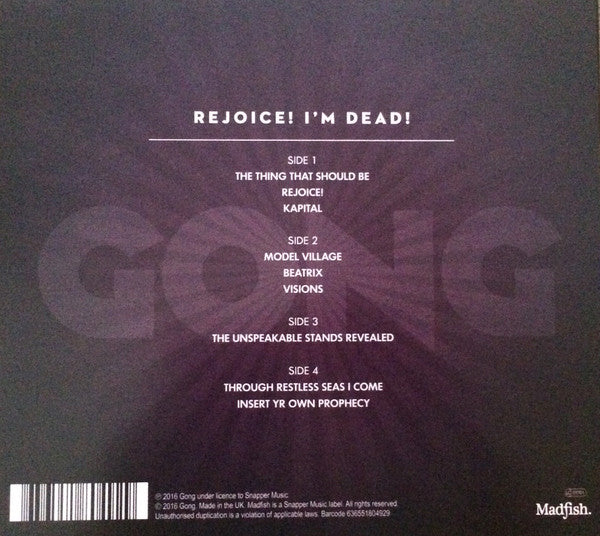 Gong : Rejoice! I'm Dead! (CD, Album, Dig)