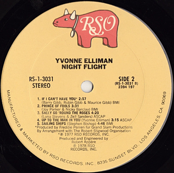 Yvonne Elliman : Night Flight (LP, Album, Pit)