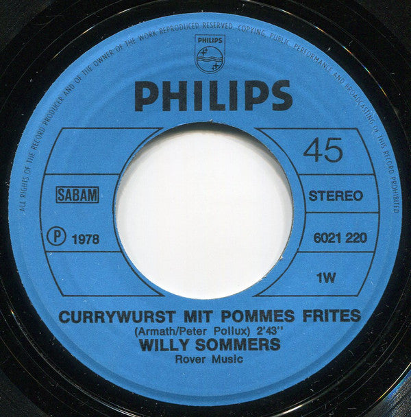 Willy Sommers : Currywurst Mit Pommes Frites (7", Single)