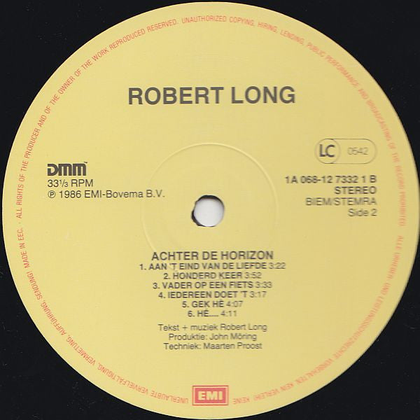 Robert Long : Achter De Horizon (LP, Album)