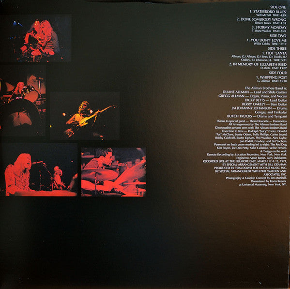 The Allman Brothers Band : The Allman Brothers Band At Fillmore East (2xLP, Album, RE, RM, 180)