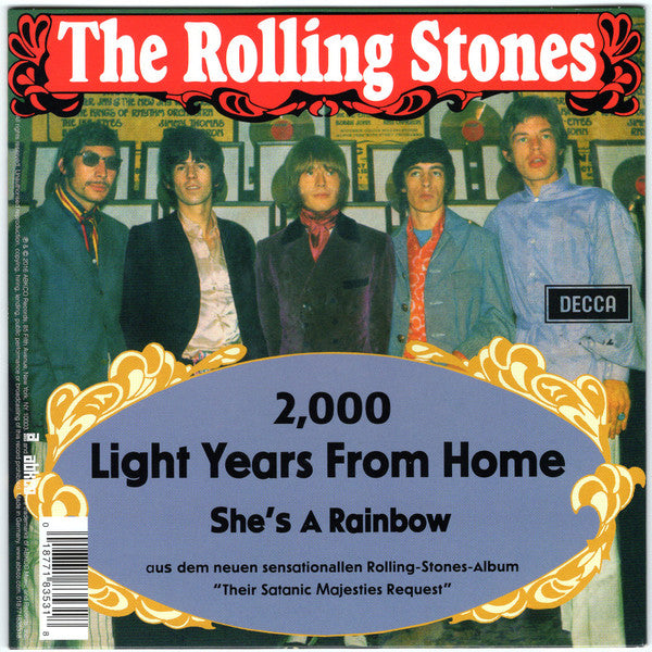 The Rolling Stones : 2,000 Light Years From Home / She's A Rainbow (7", Single, Mono, Ltd, RE, RM)