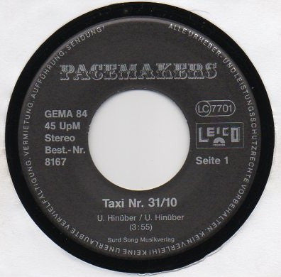 Pacemakers (2) : Taxi Nr. 31/10 (7", Single)