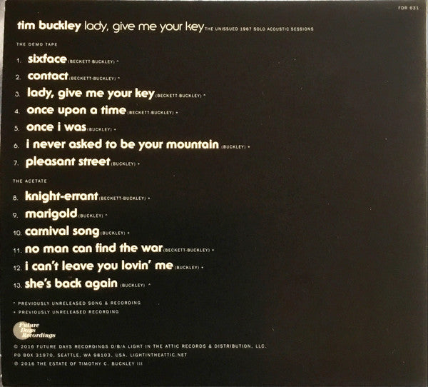 Tim Buckley : Lady, Give Me Your Key (CD, Album, RM)