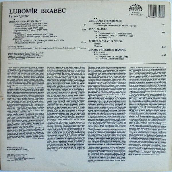 Lubomír Brabec : Guitar Recital (LP, Album, Rep)