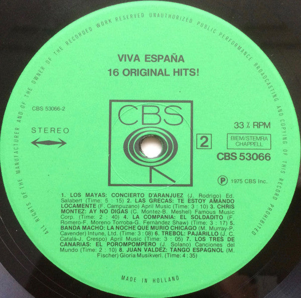 Various : Viva España - 16 Original Hits! (LP, Comp)