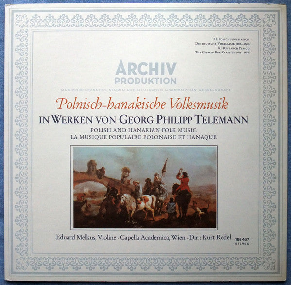 Georg Philipp Telemann - Capella Academica Wien, Kurt Redel : Polnisch-Hanakische Volksmusik (LP)