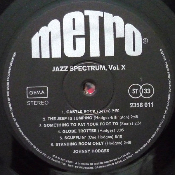 Johnny Hodges : Jazz Spectrum Vol. 10 (LP, Comp)