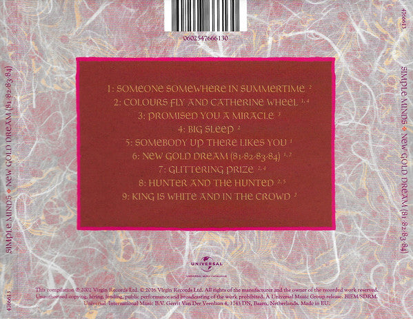 Simple Minds : New Gold Dream (81-82-83-84) (CD, Album, RM)