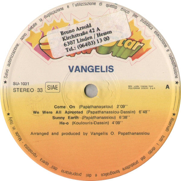 Vangelis : Vangelis (LP, Album, RE)
