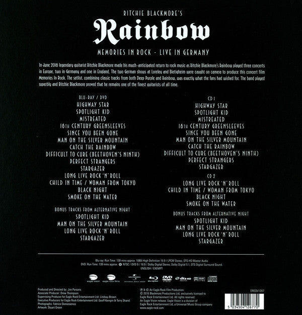 Rainbow : Memories In Rock - Live In Germany (Blu-ray, Comp, Multichannel, ERE + DVD-V, Comp, Mu)