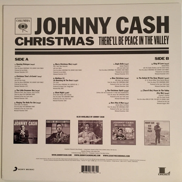 Johnny Cash : Christmas - There'll Be Peace In The Valley (LP, Comp)