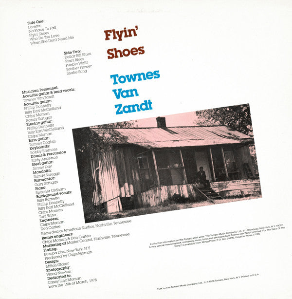 Townes Van Zandt : Flyin' Shoes (LP, Album)