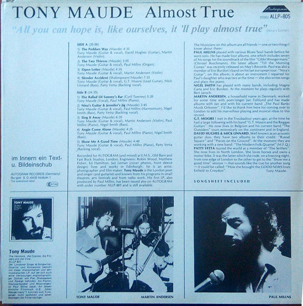 Tony Maude : Almost True (LP)