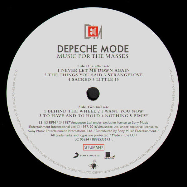 Depeche Mode : Music For The Masses (LP, Album, RM, Gat)