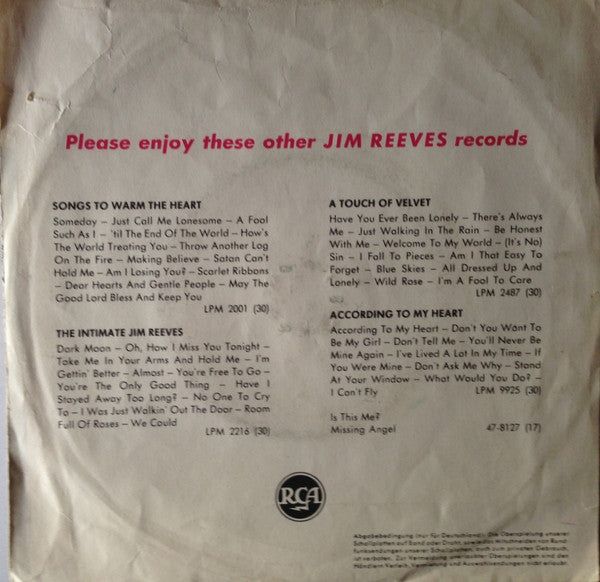 Jim Reeves : Ramona / Charmaine (7", Single)