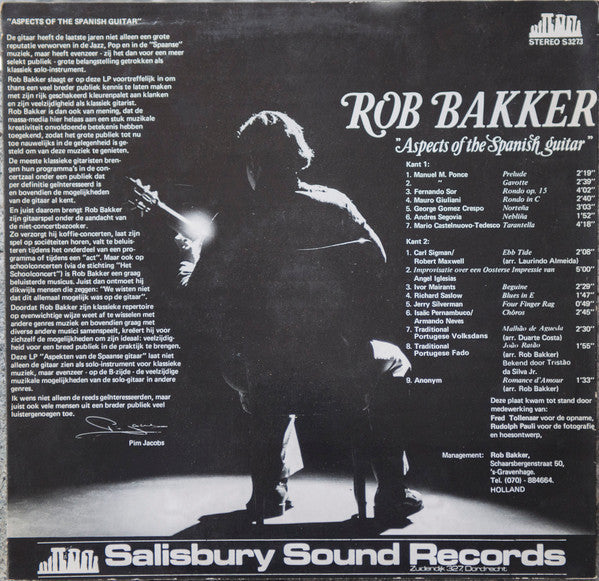 Rob Bakker (2) : Aspects Of The Spanish Guitar (LP)