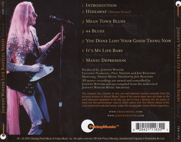 Johnny Winter : Live Bootleg Series Vol. 9 (CD, Album, Ltd)