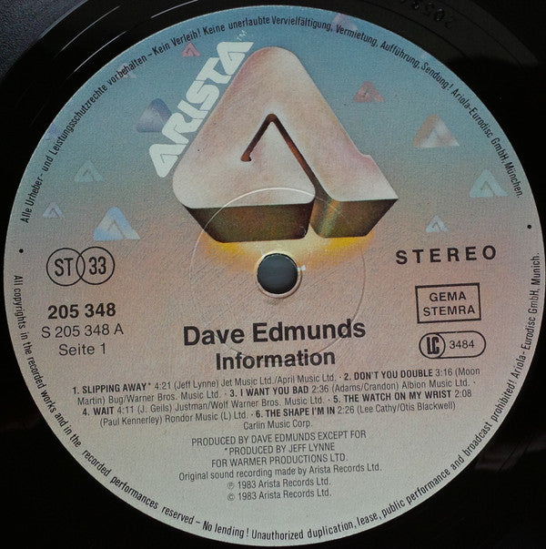 Dave Edmunds : Information (LP, Album)