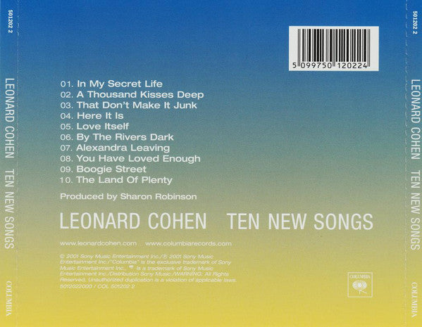 Leonard Cohen : Ten New Songs (CD, Album, RE)