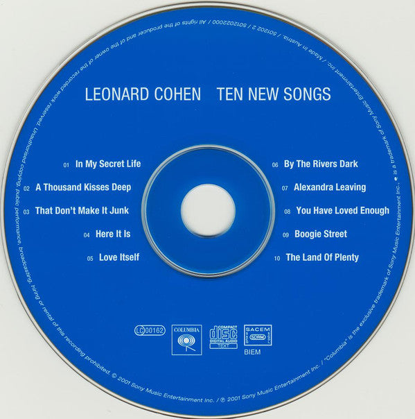 Leonard Cohen : Ten New Songs (CD, Album, RE)