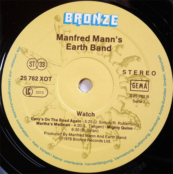 Manfred Mann's Earth Band : Watch (LP, Album)