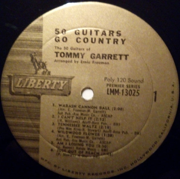 The 50 Guitars Of Tommy Garrett : 50 Guitars Go Country (LP, Mono)