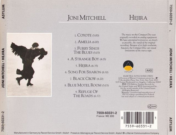 Joni Mitchell : Hejira (CD, Album, RE)