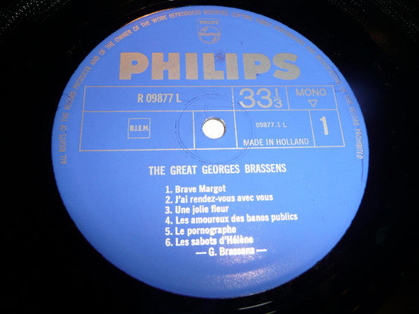 Georges Brassens : The Great Georges Brassens (LP, Comp, Mono)