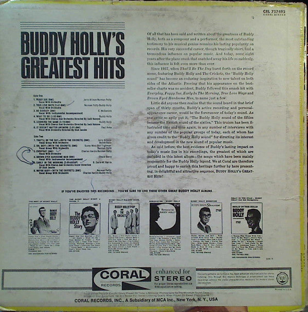 Buddy Holly : Buddy Holly's Greatest Hits (LP, Comp)