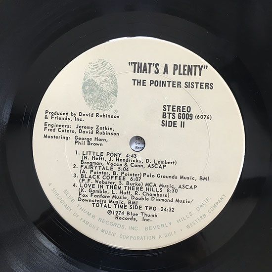 The Pointer Sisters* : That's A Plenty (LP, Album)