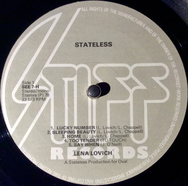 Lene Lovich : Stateless (LP, Album, M/Print)