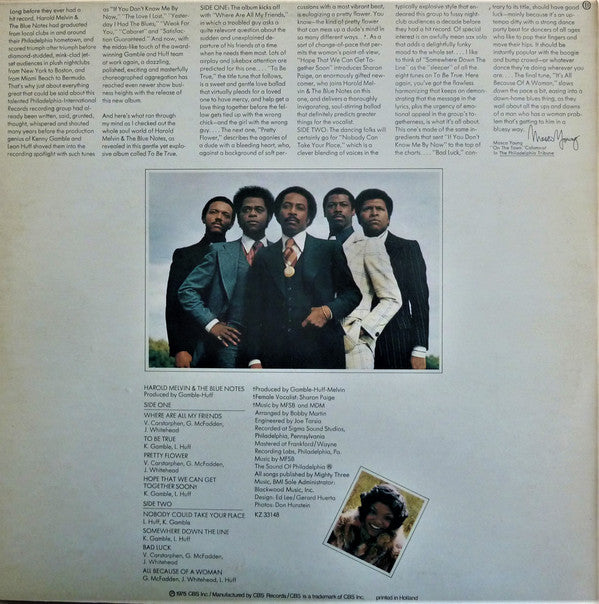 Harold Melvin & The Blue Notes* Featuring Theodore Pendergrass* : To Be True (LP, Album)