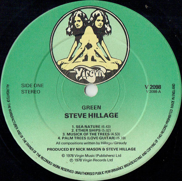 Steve Hillage : Green (LP, Album, CBS)