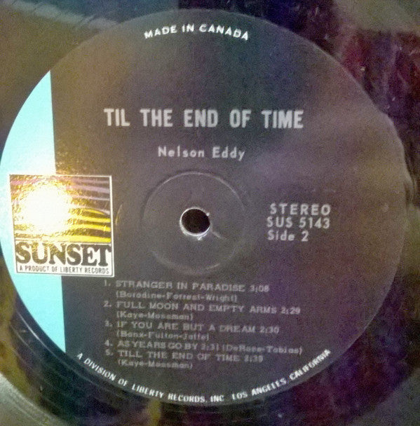 Nelson Eddy : Til The End Of Time (LP)