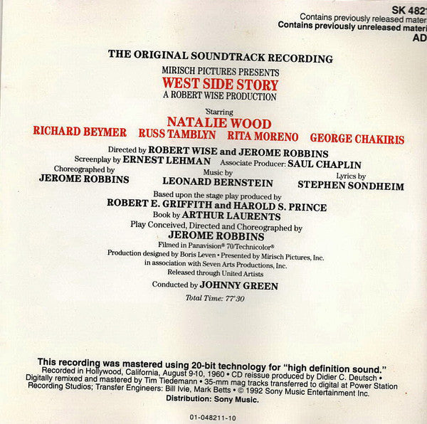 Leonard Bernstein - West Side Story (The Original Sound Track Recording) (CD Tweedehands) - Discords.nl